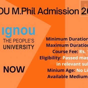 IGNOU M. Phil Admission 2022 Courses, Dates, Fees, Eligibility.